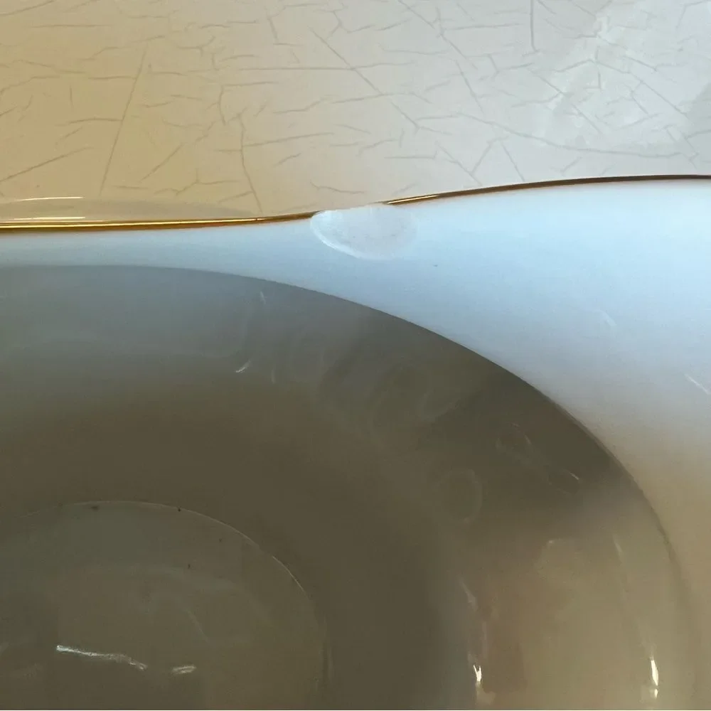 WINTERLING BAVARIA WIG83 GRAVY BOAT & ATTACHED UNDER PLATE 16 OZ GOLD TRIM